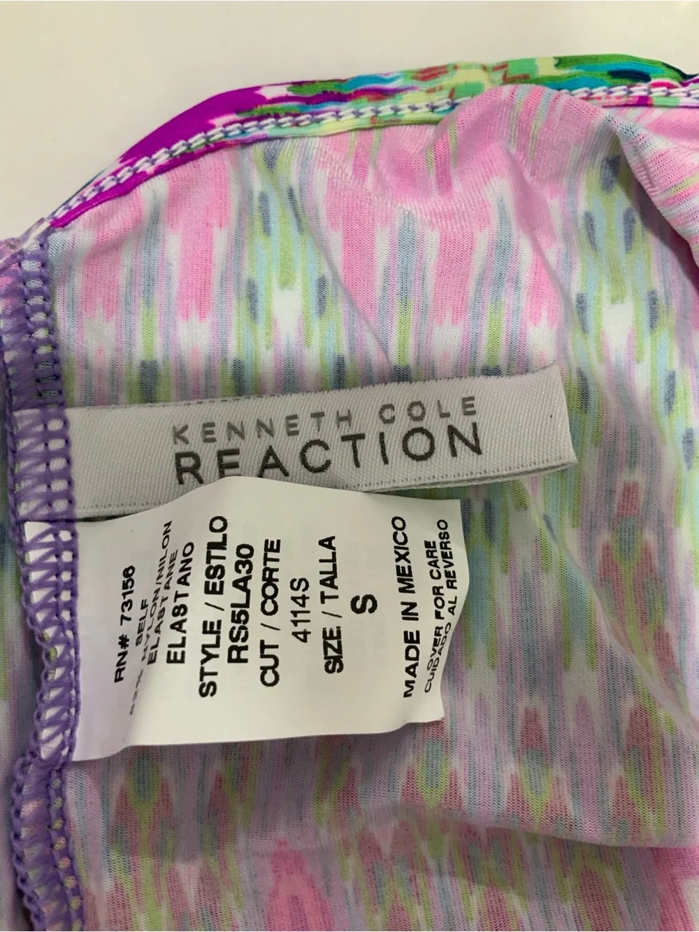 Kenneth Cole Reaction Pink, Green & Purple Printed Racerback Dress - Picture 5 of 7